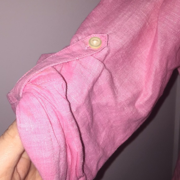 Banana Republic Pink Linen Button Down Shirt - Picture 2 of 6